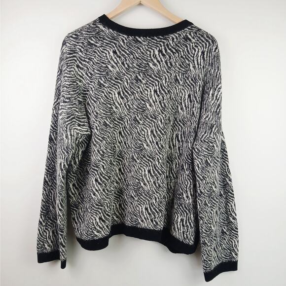 Nordstrom SZ 2X Wool/Alpaca/Silk/Cashmere Blend Cropped Tiger Print Sweater - Picture 4 of 5